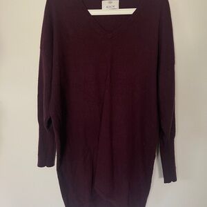 Allude Women's Burgundy Cashmere Long Sweater